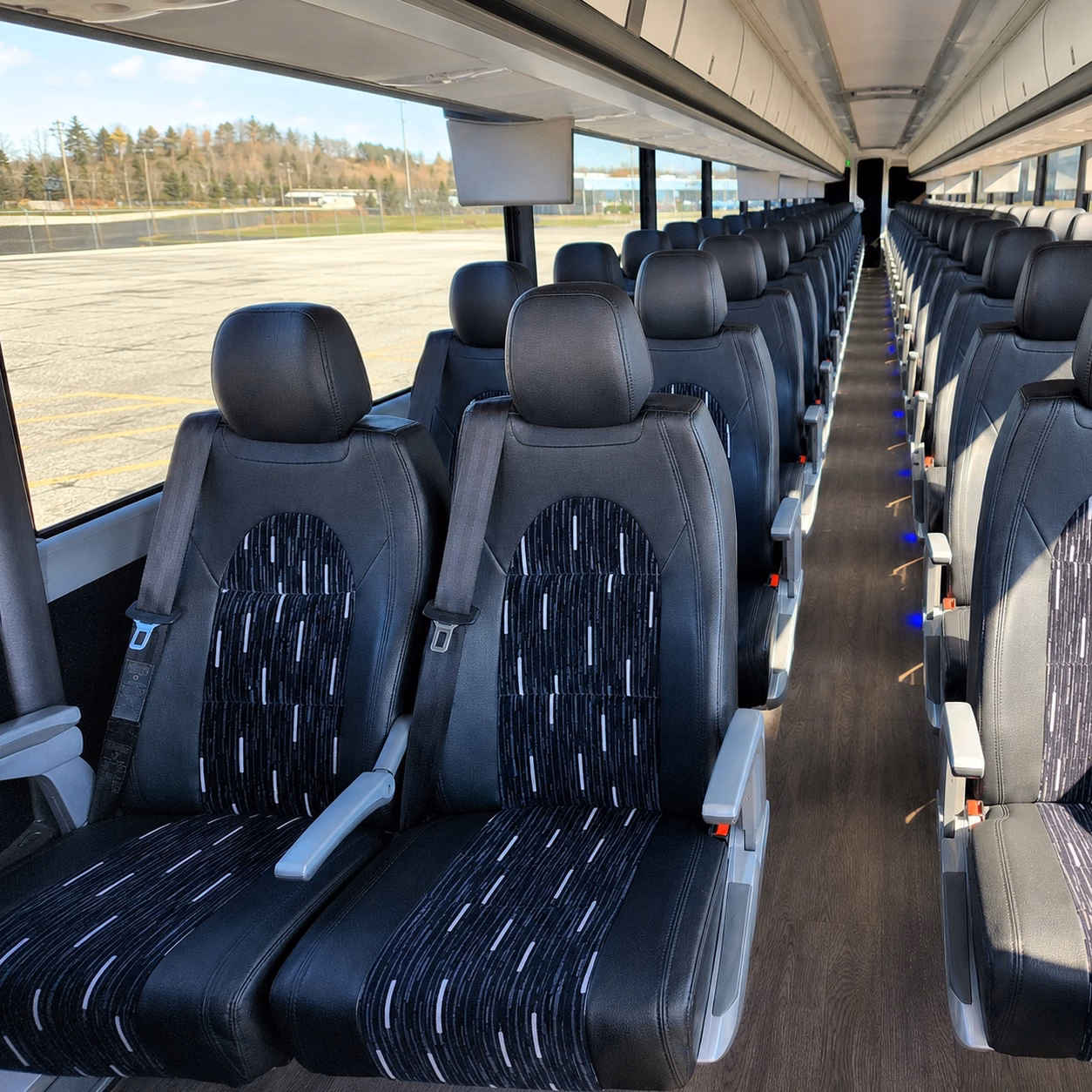 chino charter bus rental inside